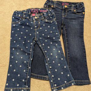 2 pairs of girls jeans (18-24, 24 months)
